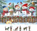 Christmas Jigsaw Puzzles 500 Pieces for Adults - 23x15 Inches Winter Holiday Puzzle with Unique Shaped Pieces, Fun & Challenging Snowman Art for Christmas Vacation