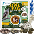ES EVVIVA SCIENCES Owl Pellet Kit - Dissect 15 Mostly Small Real Owl Pellets w/Tools & PDF Bone Charts - Science Education Kit for Ages 15+ - Hands-On Animal Biology Science Lab Activity