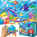 QUOKKA Giant Floor Puzzles for Kids Ages 4-6 - 2x3 Feet 48 Piece Puzzles for Toddlers 3-5 - Large Educational Kids Puzzles Ages 2-4 - Ocean Activity Game for Boys and Girls