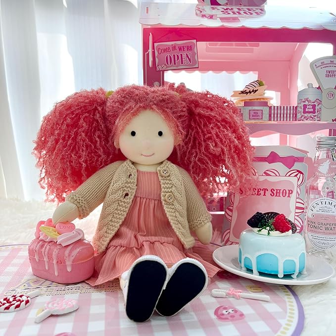 BlissfulPixie Waldorf Handmade Rag Doll - Personalized Collectors Plush for Kids Birthday Present With Beautiful Box-Caroline 12"