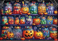 Halloween Candy Jars 1000 Piece Puzzle for Adults Spooky Night Mason Jars Challenging Jigsaw Puzzles for Adults Family Game Night (27"x19")