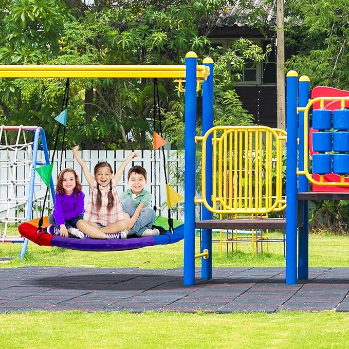 Sorbus 40" Saucer Tree Glider – 220lbs Kids Outdoor Seat with Adjustable Ropes – Durable Net Design for Backyard, Swing Set, or Indoor Use – Fun Gift Idea