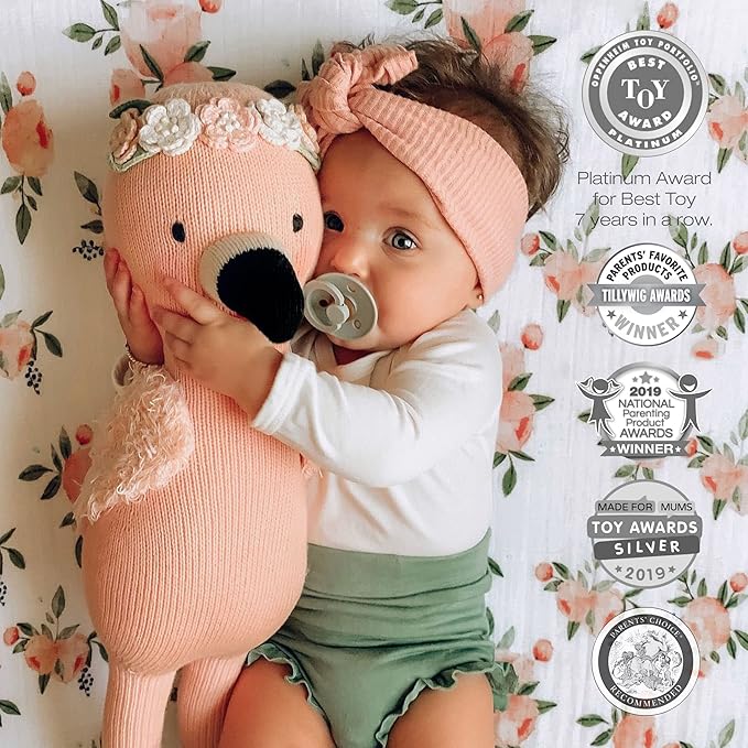 cuddle + kind Penelope The Flamingo Regular 20" Hand-Knit Doll – 1 Doll = 10 Meals, Fair Trade, Heirloom Quality, Handcrafted in Peru, 100% Cotton Yarn