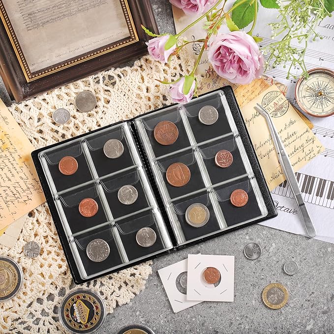 Uncle Paul Coin Album Coin Holder Coin Collection Book for Half Dollar/Small Dollar/50 Pence/Two pounds 60 Pockets CS3706GR