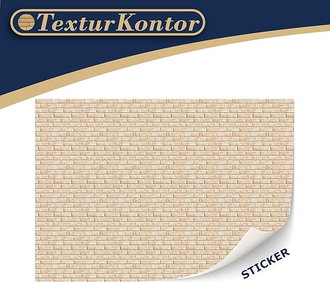 3 Sheets Self-Adhesive Wall Cladding for Dollhouse 1:12 Scale (Creme Colored Bricks 1)
