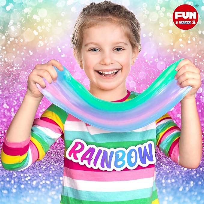 35.16 FL OZ Unicorn Slime for Girls 6-8, FunKidz 1040 ML Rainbow Glitter Premade Slime Toy 8 Packs Birthday Party Gifts for Kids