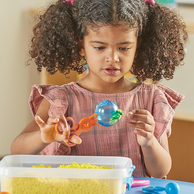 Learning Resources Helping Hands Fine Motor Tools Classroom Set,24 Pieces, Ages 3+, fine motor skills, teacher resources for classroom, sensory toys for toddlers, Scoopers and Tweezers toys