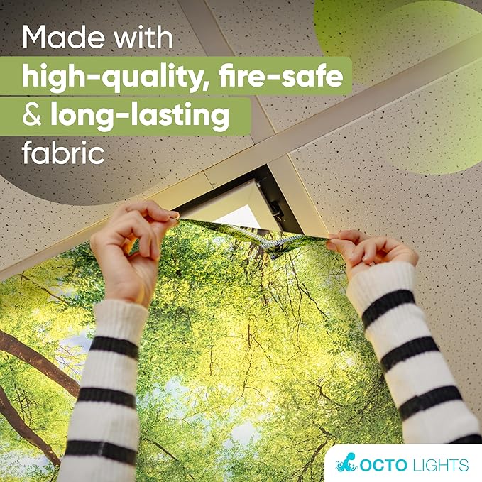 Magnetic Tree Cover for Fluorescent Or LED Fixture - Fluorescent Light Covers for Ceiling Lights - Must Haves for Teacher Supplies - Classroom, Home, Office Decor - Shades Overhead Lighting