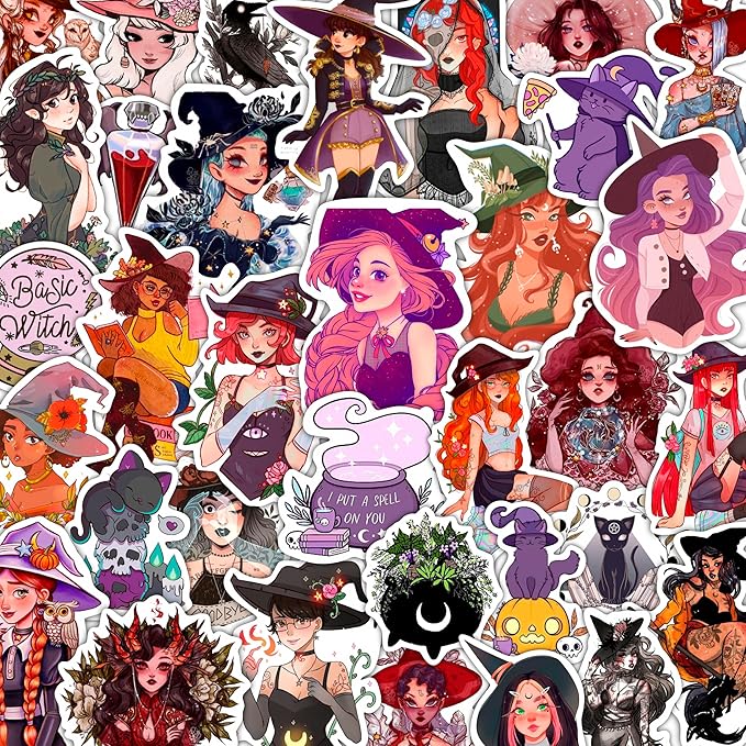 BulbaCraft Witch Stickers, Witchy Stickers, Witchy Gifts, Witch Party Favors, Gifts for Women & Men