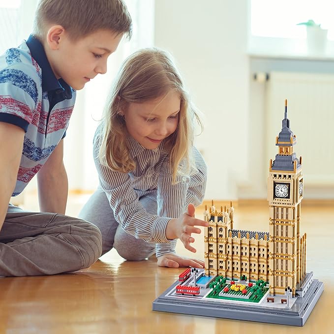 YaJie Big Ben Architecture Model Building Block Sets (6473PCS) - World Famous Architectural Model Toys Present for Kid Age of 14+ and Adult