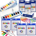 Color Swell Art Supplies Pack - 4 Packs Each of Watercolors, Crayons, and Markers