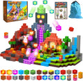 Magnetic Tiles Building Blocks for Kids Ages 3+, STEM Toys for Toddlers, 200PCS Magnetic Construction Set with Storage Bag, Educational Birthday Gifts for Boys & Girls (Volcano)