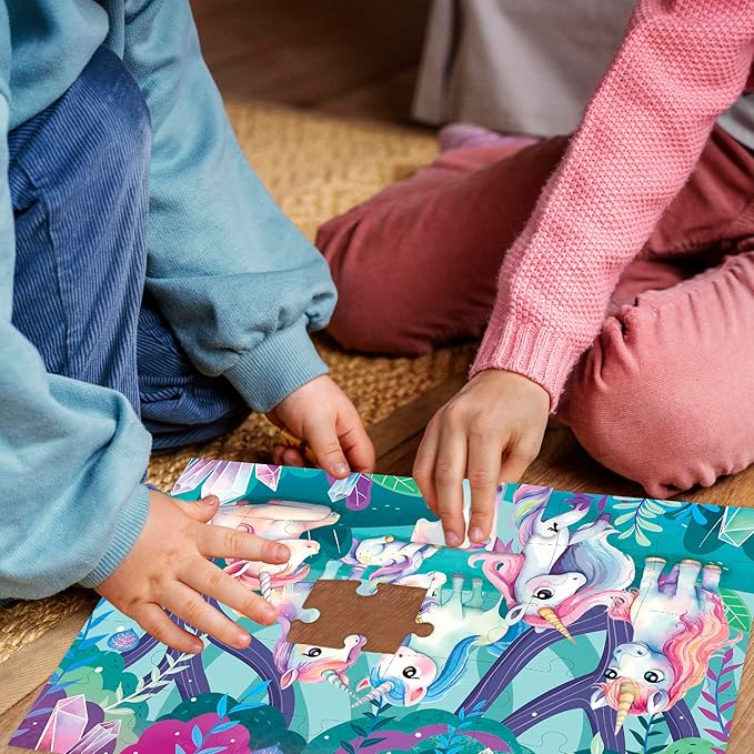 QUOKKA Puzzles for Kids Ages 3-5 - 30 Pieces Puzzles for Toddlers 2-4 - Unicorns Learning Jigsaw Puzzles for Kids 4-6 Years Old - Educational Toys for Boy and Girl