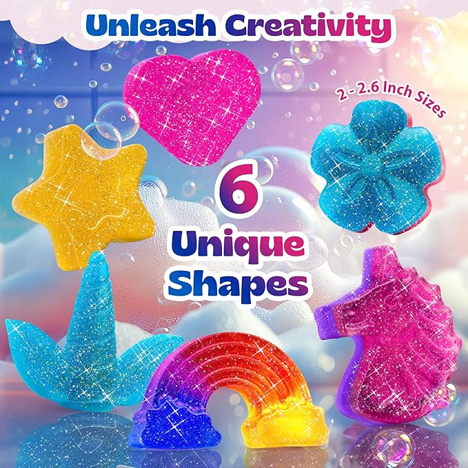 Pinwheel Crafts DIY Soap Making Kit for Kids Ages 5 6 7 8-12+ with Molds, Scents, Dye, Glitter, Foaming Net - Unicorn Soap Making Kits for Adults Beginners Great for Science Projects and Crafts
