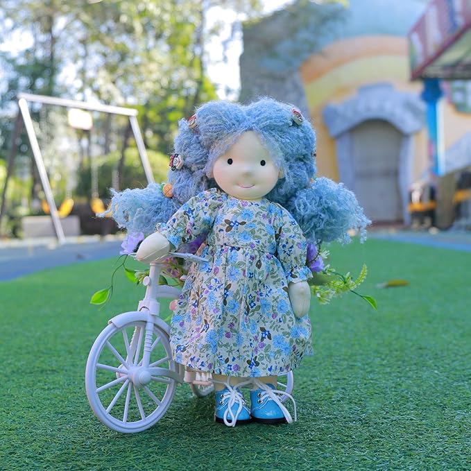 BlissfulPixie Coco 12in Handmade Waldorf Doll - Personalized Collectible Plush Toy for Kids Birthday Gift with Box