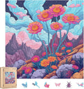 Wooden Jigsaw Puzzles-Hope Flower,200pcs,12.4x11.4in,Medium,Wooden Puzzles for Adults,Unique Shape Animal Adult Puzzles,Irregular Wood Puzzles Best Gift for Adults and Kids Family Gam