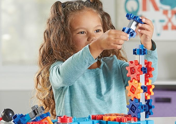 Learning Resources STEM Explorers Machine Makers, 60 Pieces, Ages 5+, STEM Toys, STEM Building Toys, STEM Kits, Engineering Toys, Build it Yourself Toys,Stocking Stuffers
