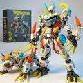 Mech Building Blocks Action Figure Toys, 2in1 White Tiger Transforming Robot Building Set, Converts to Tiger Model, for Adults Kids Boys Ages 8+,455 Pieces
