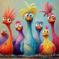 Chicken Puzzles for Adults 1000 Pieces - Funny Colorful Chicken Jigsaw Puzzle, Cute Turkey Art Puzzle with Letters on Back, Challenging Hard Difficult Cartoon Animal Puzzles as Thanksgiving Home Decor