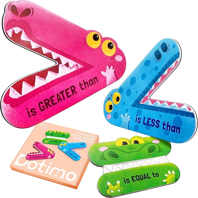 Dotimo Math Manipulatives 1st Grade, Magnetic Math Signs Jumbo Magnetic Symbols Set for Kids Ages 4-8, Greater Than/Less Than/Equal Signs, Homeschool Supplies
