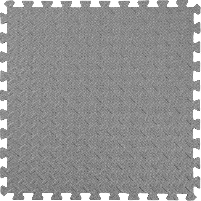 IncStores 1/2 Inch Thick Diamond Soft Foam Flooring Tiles | High-Density Interlocking Foam Tiles for Rugged Style in Your Home Gym, Playroom, and More | Grey, 25 Tiles