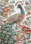 Peacock 1000 Piece Puzzle for Adults Beautiful Peafowl Colorful Flower Bird Crystal Jewellery Art Jigsaw Puzzles with Letters on Back Hard Impossible Difficult Challenging Family Puzzle(27.5"X19.6")