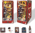 Christamas Book Nooks DIY Dollhouse Kit for Adults Bookshelf Decor with LED Lights 3D Wooden Puzzle Model Booknooks Kits Gifts for Family,Friends (Snowy Night)