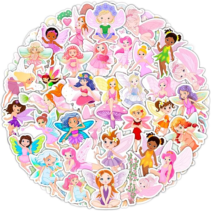BulbaCraft Fairy Stickers and Decals for Laptop, Fairy Decorations for Birthday Party, Gifts for Women & Men