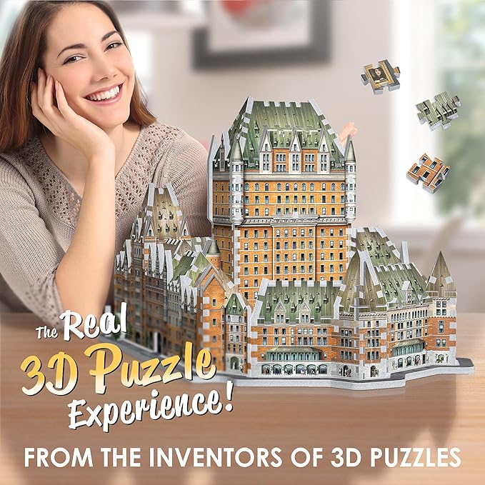 Wrebbit3D Château Frontenac 3D Puzzle | 865 Jigsaw Puzzle Pieces | Castles and Cathedrals Collection