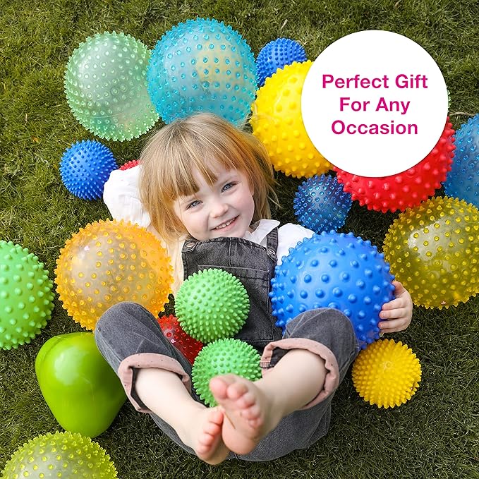 Edushape The Original Sensory Ball for Baby - 7" Transparent Green Color Baby Ball That Helps Enhance Gross Motor Skills for Kids Aged 6 Months & Up - Vibrant, Colorful & Unique Toddler Ball
