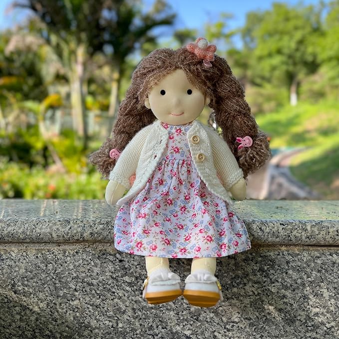 BlissfulPixie Handmade Wedding Present Princess Doll Waldorf Doll Rag Doll Birthday Present for Girl with Exquisite Box - Hazel 12"