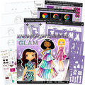 Fashion Angels Glam Fashion Sketch Set, Includes Sketch Pad with Stencils & Stickers, Fashion Design Sketch Book for Girls, Ideal Drawing Kit for Kids