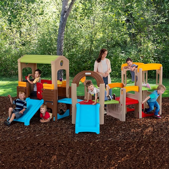 Simplay3 Young Explorers Modular Play System – Kids Activity Outdoor Playset for Children Age 18 mos - 6yrs – Toddler Playground Slide, Climb and Playhouse