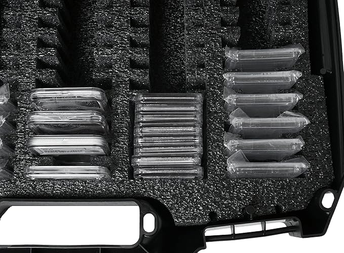 Case Club 75-130 Graded Coin Slab Case - Slotted Foam Separates Slabs - Fits PCGS, NGC & More - Travel Holder for Storage, Transport, & Organization of Coin Collection - Hard Shell, Plastic