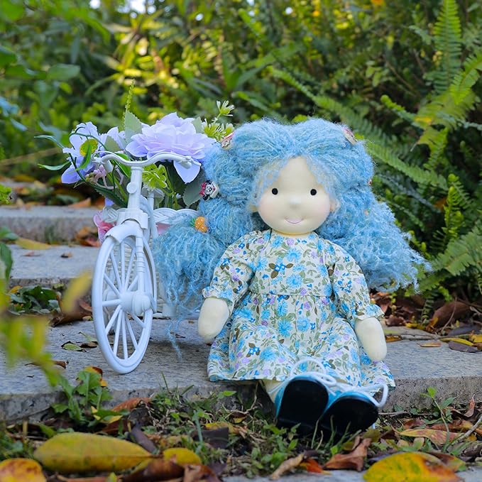 BlissfulPixie Coco 12in Handmade Waldorf Doll - Personalized Collectible Plush Toy for Kids Birthday Gift with Box