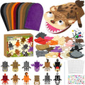 WATINC 12Pcs Hand Puppet Making Kit, Art Craft Felt Sock Puppet Toys, Creative DIY Make Your Own Pompoms Wiggle Googly Eyes Storytelling Role Play Party Supplies Gift for Girls Boys (Woodland Animals)