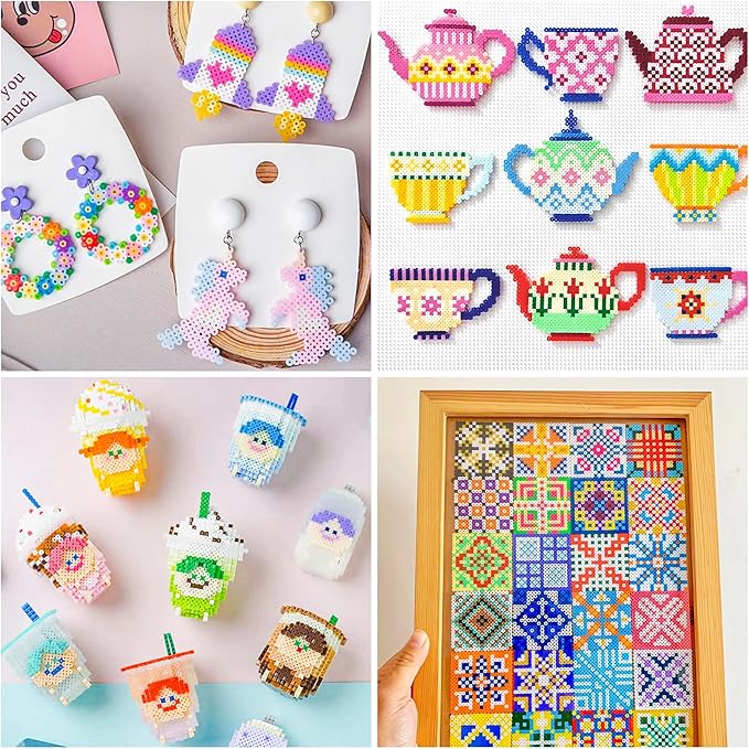 INSCRAFT 30,000 Fuse Beads Kit-30 Individual Packs of Iron Beads Set with 3 Pegboards, 5 Ironing Paper, 10 Patterns, Gifts for Birthday Christmas, Multicolor 5mm Melty Beads Bulk Refill Kit