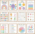 BEAWART 9 Calming Corner Classroom Posters, Mental Health Posters Therapy Office Decor ,Calm Down Corner Coping Skills Wall Art for Kids Toddler Classroom Preschool Homeschool Decoration, Feelings