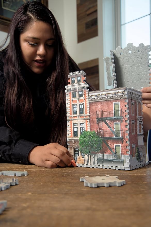 Wrebbit3D Café 3D Puzzle | Urbania Collection | 285 Jigsaw Puzzle Pieces | Charming and Unique Streetscape of a Small Town