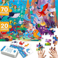 QUOKKA Search and Find Puzzles for Kids Ages 4-6 - Riddle Kids Puzzles 6-8 Years Old - 70 Unique Pcs - 20 Illustrated Guessing Cards - Engaging Children Themes - Ocean Puzzle Gift for Toddlers 3-5