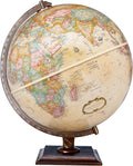 Replogle World Classic Globe, 12" Desktop World Globe For Home or Office Desk Decor, Raised Relief, Up-to-date Cartography, Made in the USA, Antique (Brown B)