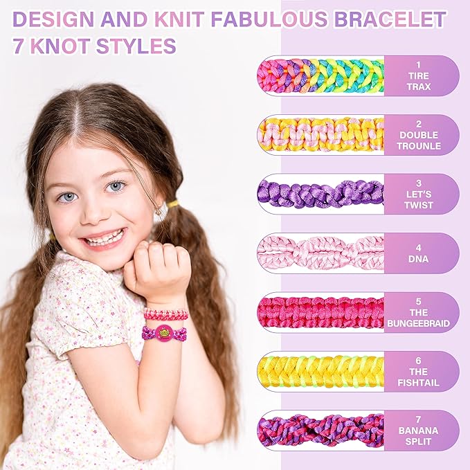 Friendship Bracelet Making Kit for Girls,DIY Arts and Crafts Toys,Jewelry String Maker Kit,The Best Birthday Gifts Ideas for Girls 6 7 8 9 10 11 12+ Years Old（Double Purple