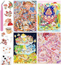 DIY 3D House Stickers, 4 Sets Fun DIY Stickers Scene Make Your Own Mini House Cute Cartoon Animal Scene Stickers for Kids Adult Sticker Art Relief Stress Pass The Time-Extral Large