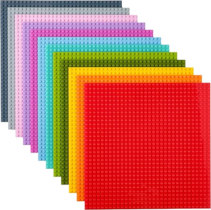 Strictly Briks Building Base Plates - 10x10 in, Stackable Building Plates with 32 x 32 Studs, Mats, Bases, Boards, Sheets 100% Compatible with All Major Brands, Vibrant Colors