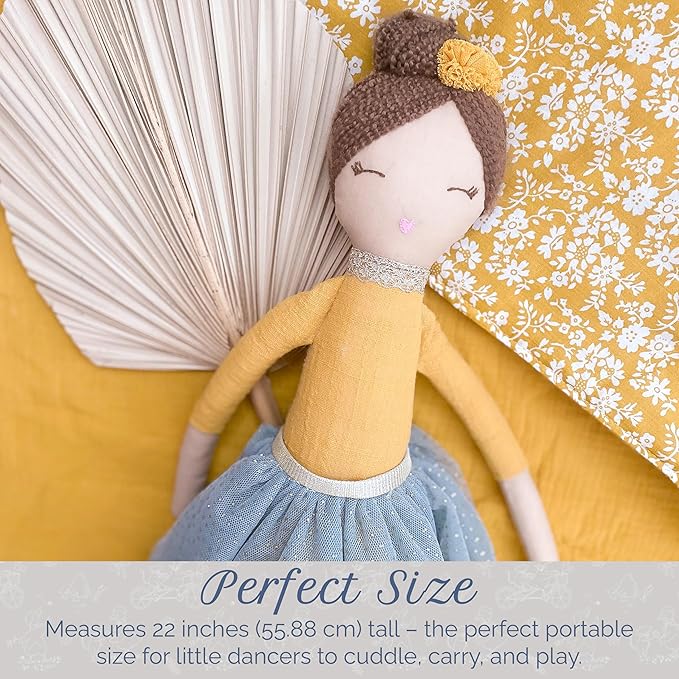 MON AMI Francesca Polynesian Princess Doll – 22 Inches Soft Plush Stuffed Doll for All Ages | Cuddly Toy, Nursery & Bedroom Décor | Elegant Baby Shower, Birthday Essential