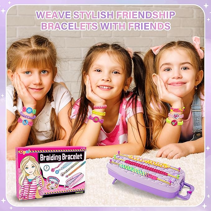 Friendship Bracelet Making Kit for Girls,DIY Arts and Crafts Toys,Jewelry String Maker Kit,The Best Birthday Gifts Ideas for Girls 6 7 8 9 10 11 12+ Years Old（Double Purple