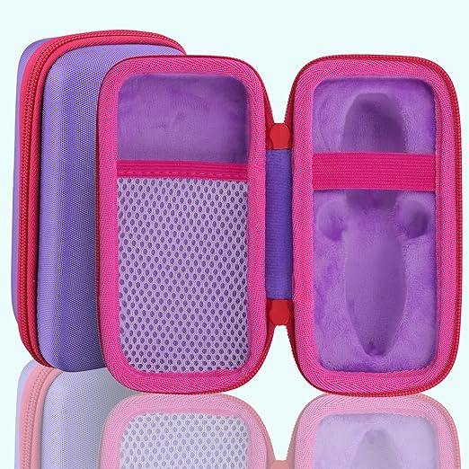 co2CREA Hard Case for 3Doodler Start+ Essentials (2024) 3D Pen Set - Storage Organizer with Custom Slots for Art Activity Set, Printing Filament Refill and USB Charger, Purple Case + Rose Red Zipper