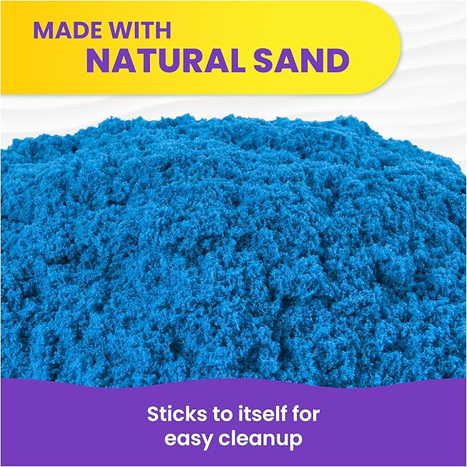 Kinetic Sand, 2.5lbs Blue Play Sand, Moldable Sensory Toys for Kids, Resealable Bag (Packaging May Vary), for Ages 3 and up