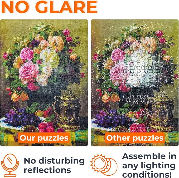 1000 Pieces Jigsaw Puzzle for Adults – Matte Finish, Soft Touch, Easy to Assemble, Tight Fit, Vivid Colors, Missing Pieces Service – Swans Flower Pond and Fantasy Forest House by ENJOY Puzzle