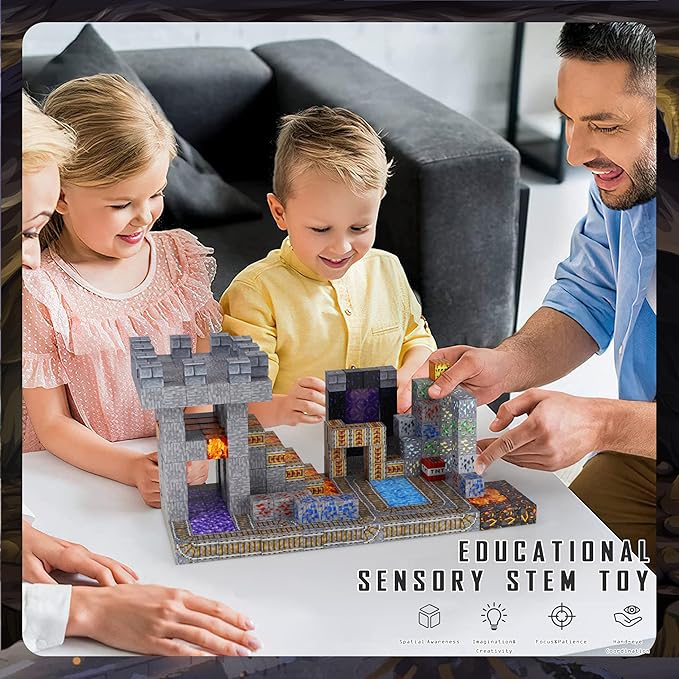 Magnetic Blocks 100PCS - STEM Building Toys for Kids Ages 3+, Sensory Montessori Educational Construction Cubes - Christmas Birthday Gifts for Toddler Boys & Girls (Mine)
